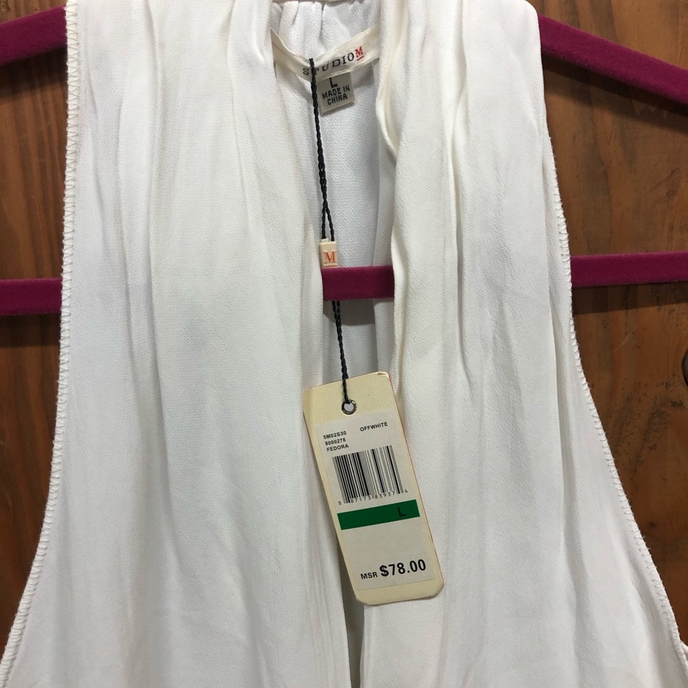 NWT Studio M white tank top size large - Picture 6 of 6